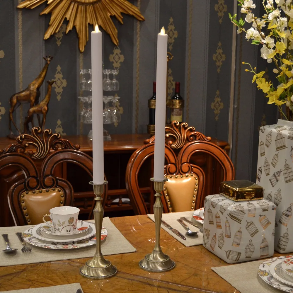 2Pcs Luminara Battery Operated Flickering Led Candles Flameless White Stick Candle Light Lamp for Wedding Home Table Decoration | Дом и сад