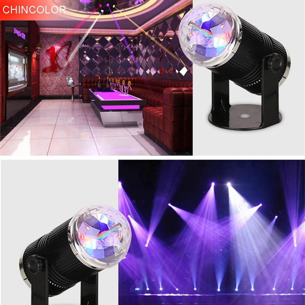 

CHINCOLOR Voice control Led stage light Auto Rotate Multi Color Stage Lighting For KTV Xmas Party Wedding DJ lighting CA