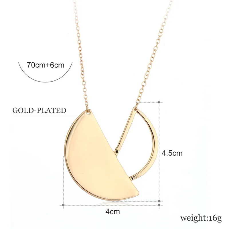 HONGYE уникальный дизайн цепочка из сплава кулон ожерелье полукруглый круг для