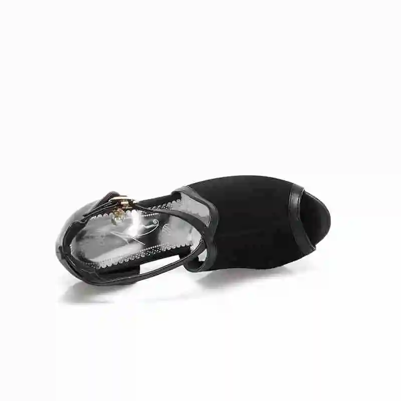 FAMSO Size34-43 2019 новые женские Босоножки с открытым носком и пряжкой черные красные