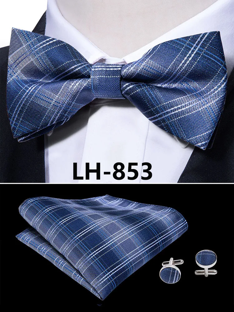 LF-803 Barry.Wang, модные мужские галстуки-бабочки из шелка, белые галстуки-бабочки Пейсли для мужчин, Свадебные вечерние галстуки для жениха, подарок для мужчин - Цвет: LH-853