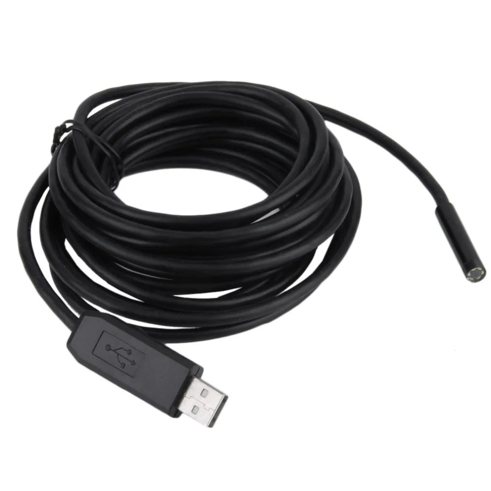 Quevinal 5 м 7 мм Объектив USB эндоскоп Водонепроницаемый 6 LED бороскоп трубка инспекция