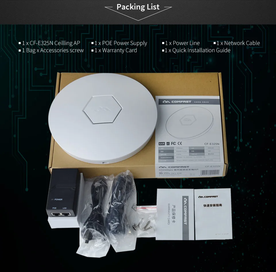 300 Мбит/с Беспроводной точка доступа потолка AP WI-FI маршрутизатор повторителя Extender