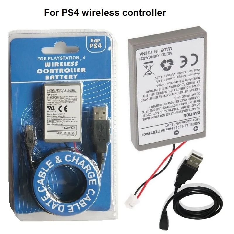 20 x2000mAh Battery Pack+Charger For PS4 Battery Sony PlayStation4 Power Supply Charging Cable Rechargeable Batteries Wholesale