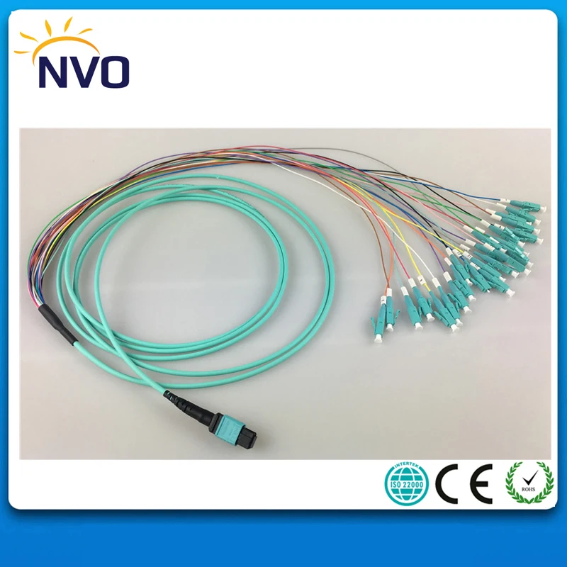 10M MPO(Female)-LC/UPC OM4 12cores 3.0mm Mini Fiber Cable LSZH Jacket 0.9mm Fan-out LC/UPC Optic for QSFP+SR module | Мобильные