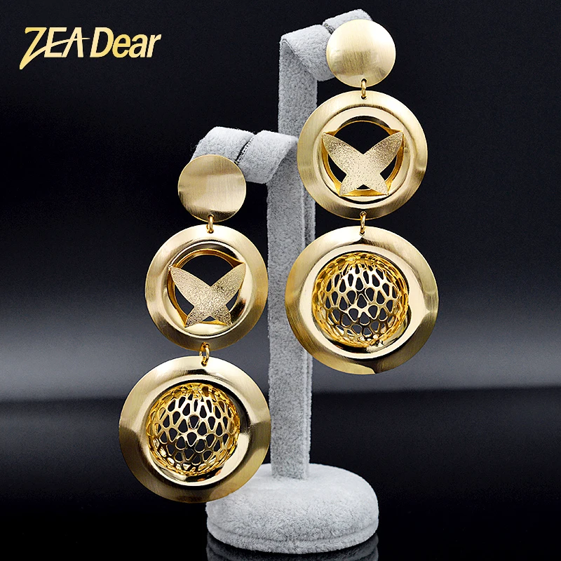 Ювелирные изделия ZEA Dear классические большие круглые серьги фурнитура для женщин