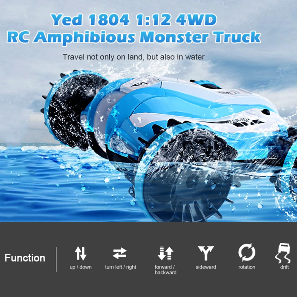 Yed 1804 RC автомобиль 1:12 4WD Внедорожник амфибия монстр грузовик 2 4G дистанционное