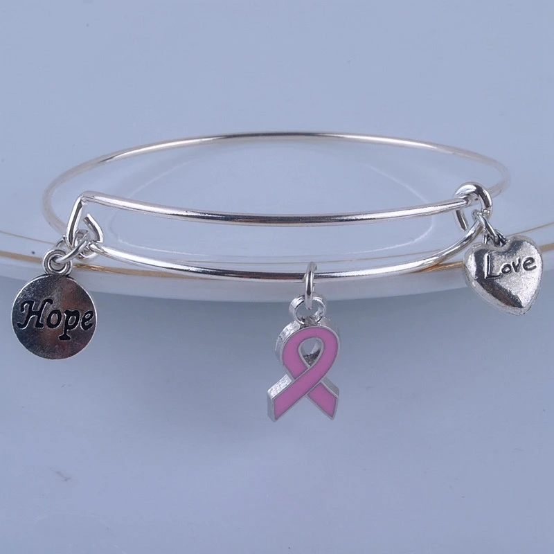 Новый дизайн диаметр 65 мм регулируемый провод браслет болтающаяся лента hope love charm