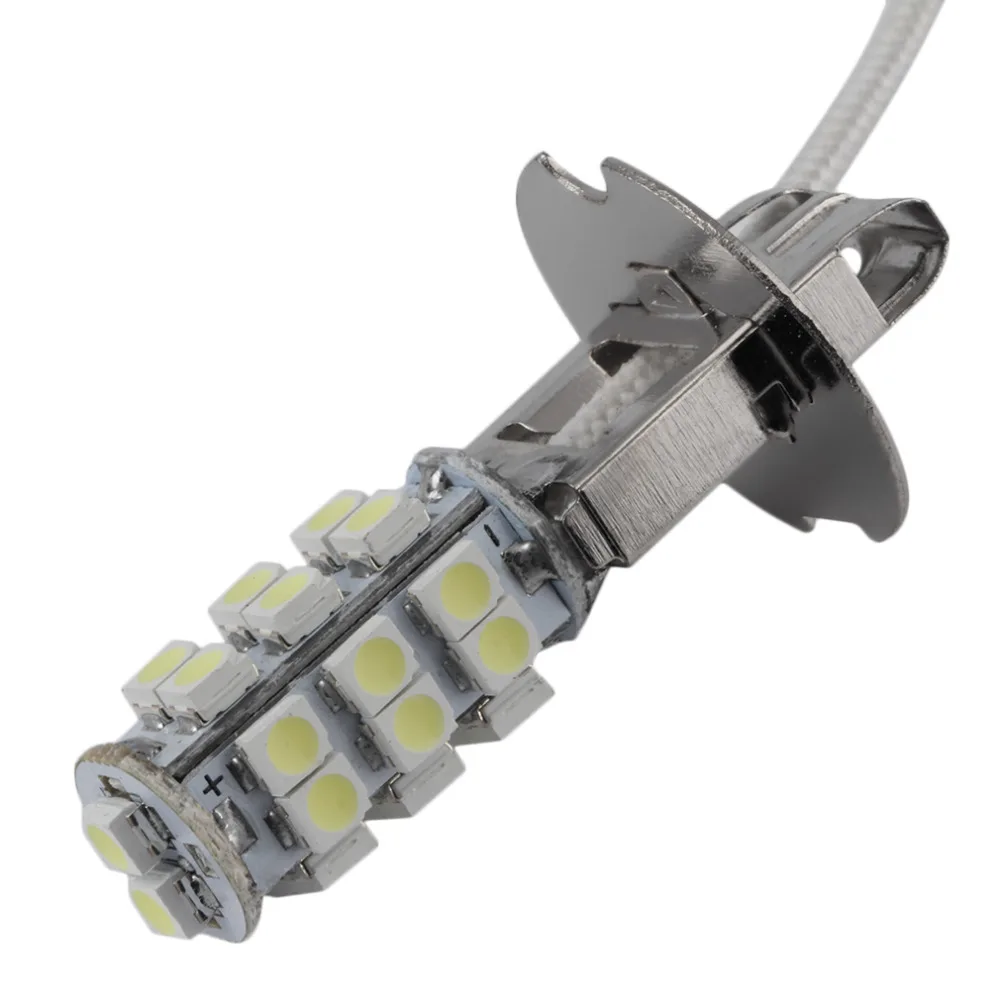 Чисто белый, из алюминиевого сплава автомобиль H3 3528 SMD 26 светодиодный ксеноновый головной противотуманный светильник, головной светильник, лампа, светильник, дом 6000K 5W 2400LM