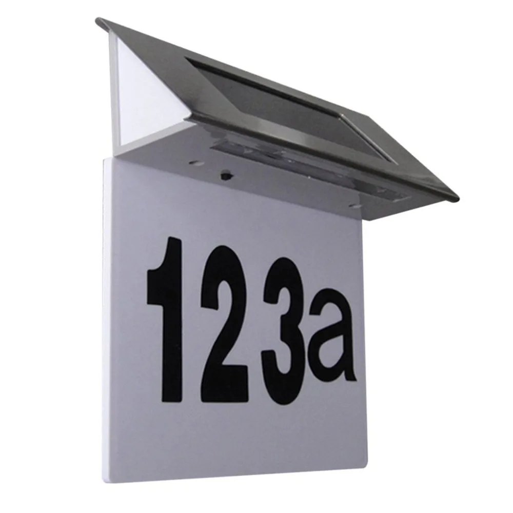 4LED Водонепроницаемый на солнечных батареях дверной знак номер света домашний