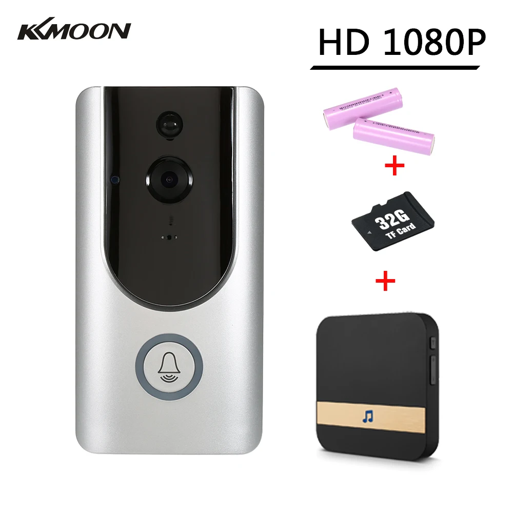 WiFi умный беспроводной дверной звонок безопасности HD 1080P визуальный домофон Запись Видео дверной телефон Удаленный домашний мониторинг ночное видение