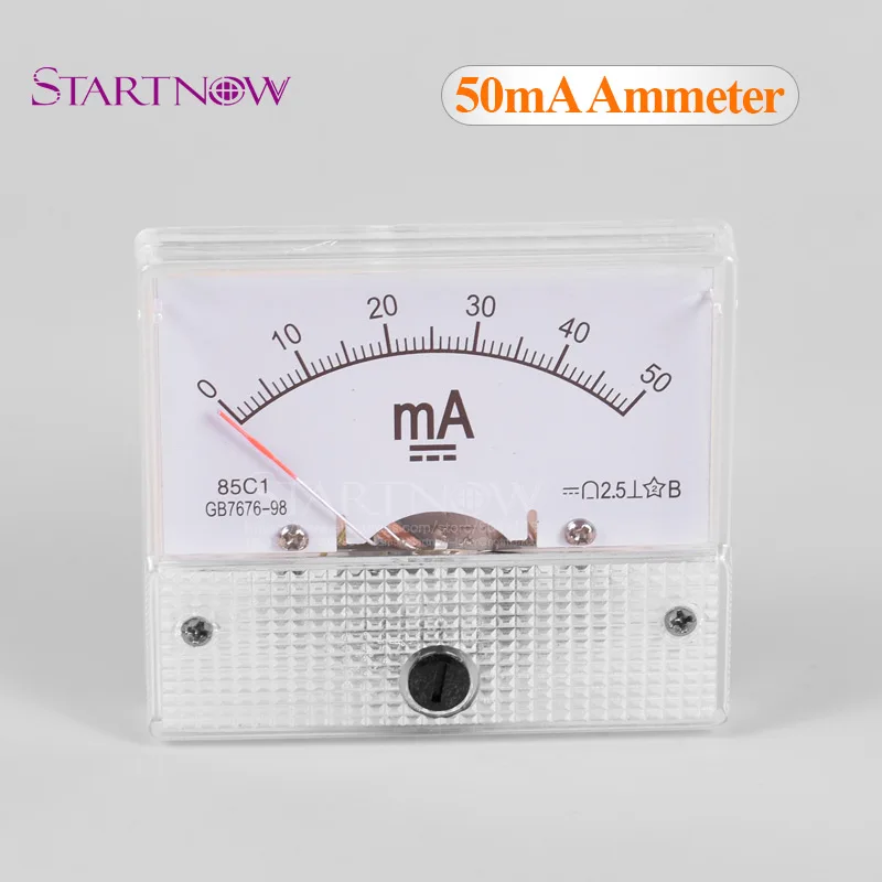 85C1 DC Аналоговый амперметр 0-50mA указатель тока измеритель напряжения измерительный усилитель Миллиамперметр панель для CO2 лазерная трубка источник питания