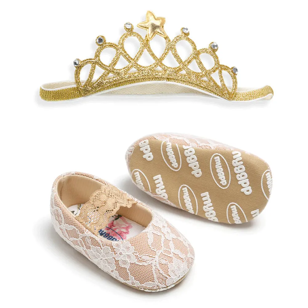 Обувь принцессы для новорожденных девочек кружевная обувь с цветочным рисунком