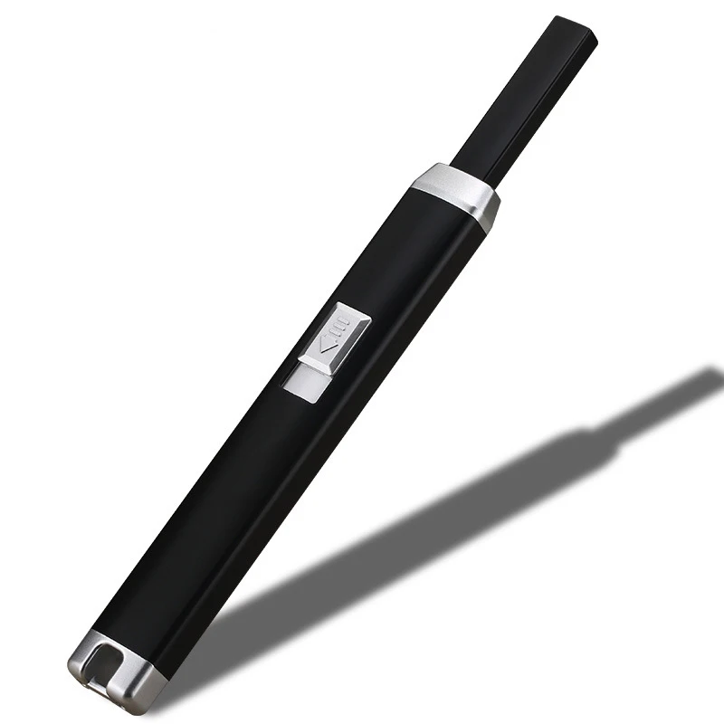 Черный Usb зарядка газовая зажигалка горелка пожарный стартер/газовая плита электронный импульсный обжиг Зажигалка приготовление, Выпекание, барбекю кемпинг кухонные инструменты - Цвет: Черный