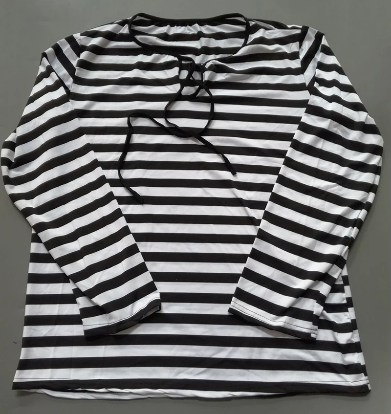 Костюм заключенного в черно белую полоску костюмы для взрослых на Хэллоуин