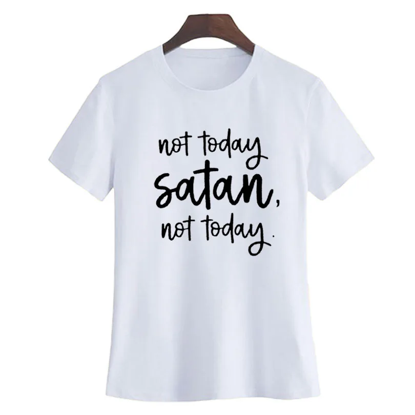 Не Сегодня Сатана не сегодня Футболка женская 2018 хипстер черная белая футболка