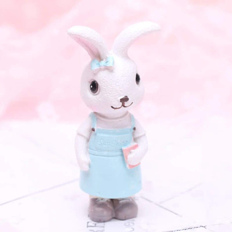 bluerabbit with book Розовая Корона сердце Unicron торт Топпер Фигурка кролик Рождественский шар торт украшение для детского шоу Свадьба День рождения кекс tooper - Цвет: bluerabbit with book