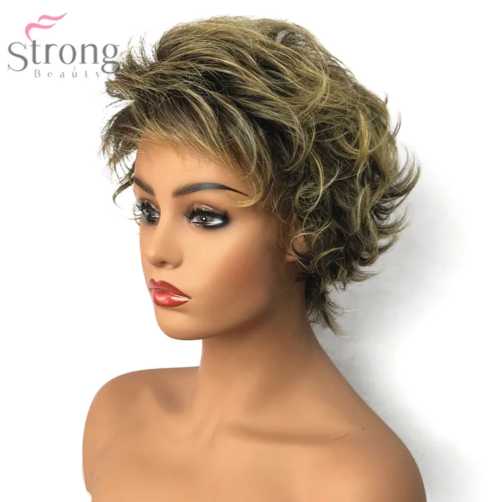 StrongBeauty женский синтетический парик без косточек коричневый/светлый микс