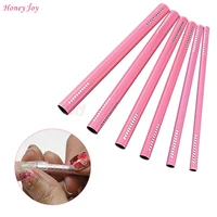 6pcsset pink nail art c curve rod stick set crystal rhinestone design for acrylic gel nail shapping tools