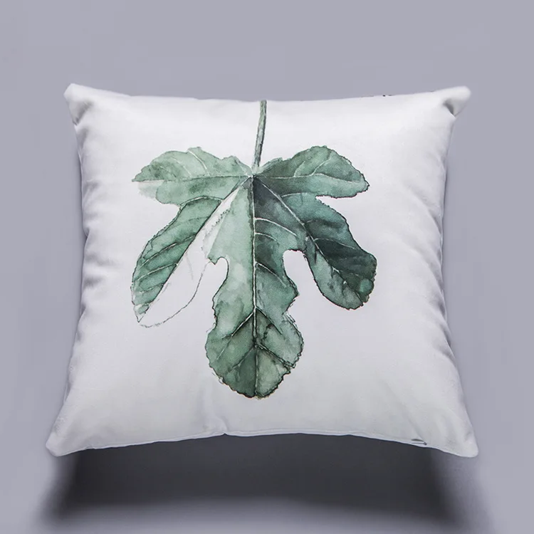 Прямая поставка толстая Бархатная подушка с тропическими мотивами чехол для