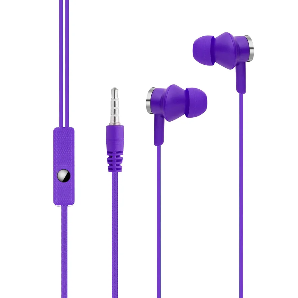 Purple VOBERRY новые наушники-вкладыши 3,5 мм стерео наушники-вкладыши гарнитура с микрофоном для samsung, Xiaomi, iPhone - Цвет: Purple