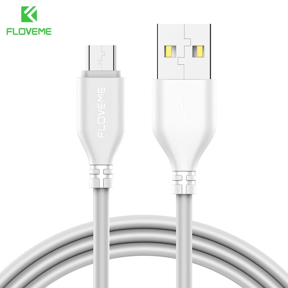 White Grey FLOVEME микро USB кабель для samsung Galaxy S7 S6 край Xiaomi Redmi Note 4X4 5 плюс мобильный телефон кабели микро-usb зарядка - Цвет: White Grey