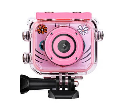Pink Новая детская камера 2,0 дюймов lcd HD цифровая камера детский лучший подарок 1080P видеокамера со спортивным водонепроницаемым комплектом - Цвет: Pink