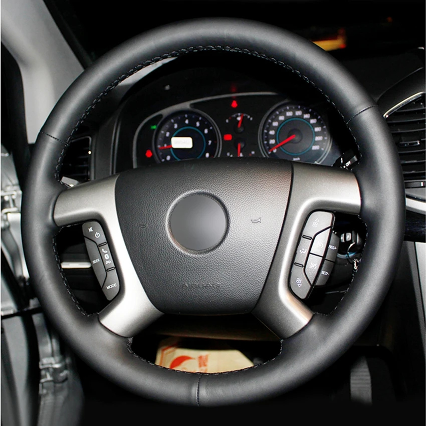 black artificial leather steering wheel covers for chevrolet captiva 2007 2014 silverado gmc sierra 2007 2013 daewoo winstorm free global shipping