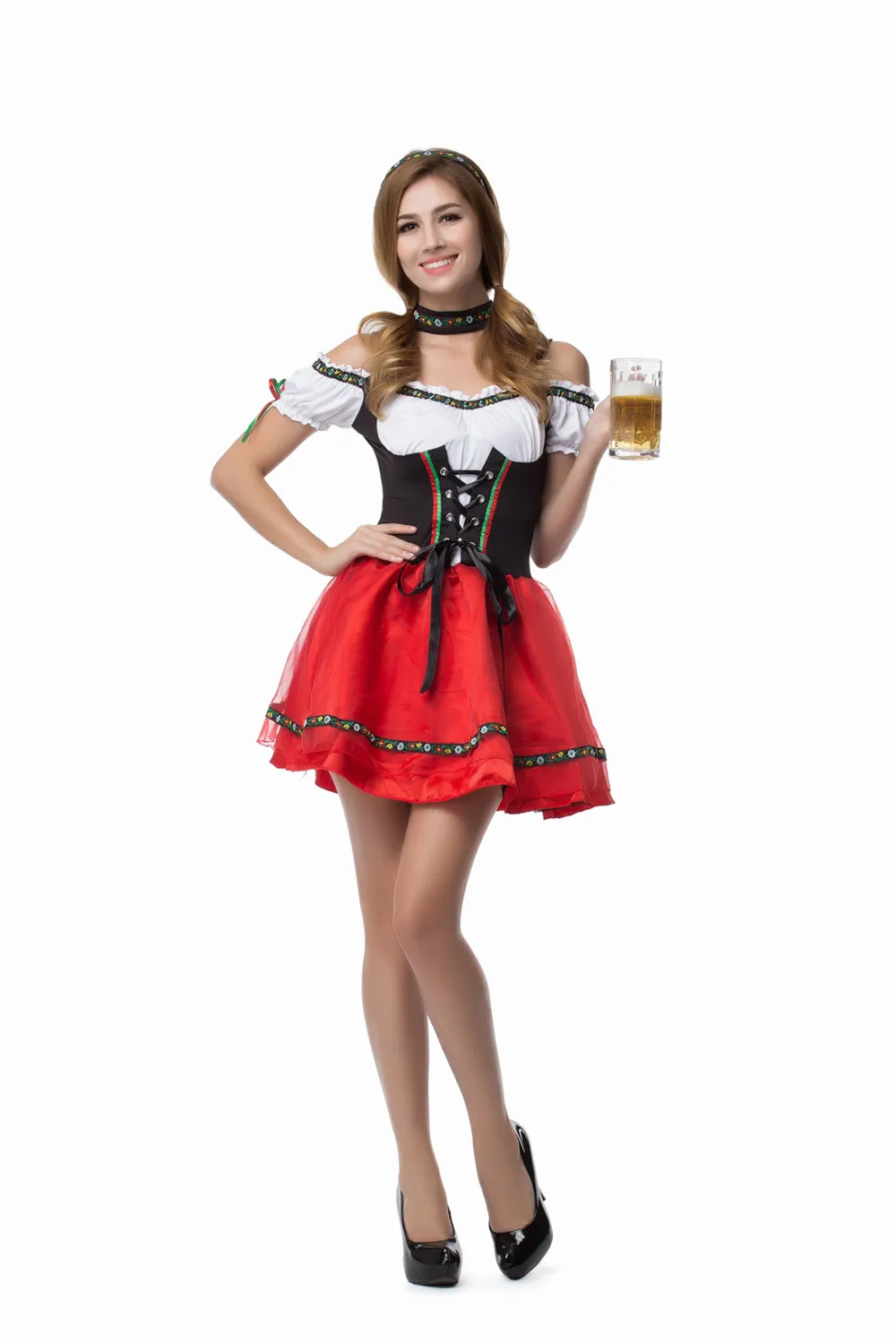 S-XXLOktoberfest Maid Fancy Dress Cosplay German Beer Girl Costume Sexy Dirndl Deguisement Halloween Costumes For Women | Тематическая
