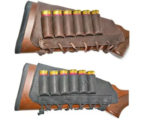 Кожаный чехол для ружья патрон Держатель щек с подкладом 12|cheek rest|shotgun shellbuttstock cheek