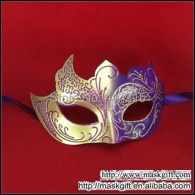 2016 фиолетовые золотые полулицевые маски для вечеринки маскарада 100% ручная