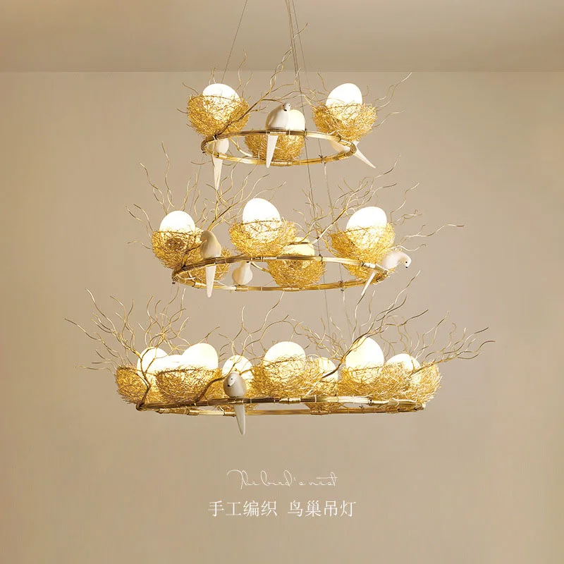 L дуплексная Потолочная люстра для гостиной атмосферное гнездо креативная