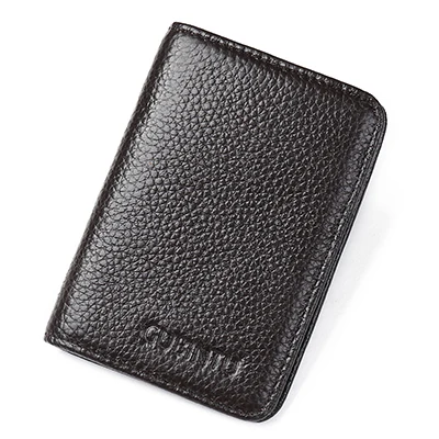 GUBINTU, натуральная кожа, Credi, кошелек для карт, RFID, передний карман, кошелек, мужской, женский, ID, карта, пакет, банк, держатель для карт, бизнес, маленький кошелек - Цвет: Brown