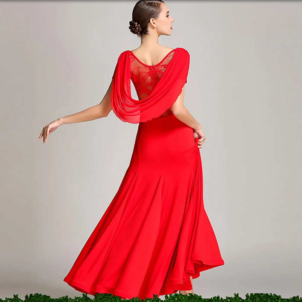 Горячая Распродажа платья для современных танцев женщин красная черная прочная