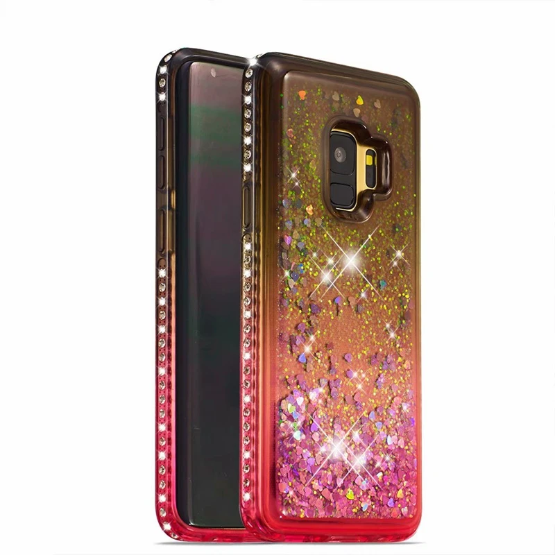 Для LG Q7 Galaxy Note 9 S9 S8 (J3 J7 J8 A6) 2018 P20 Lite сердце Роскошный Металлический зыбучий песок