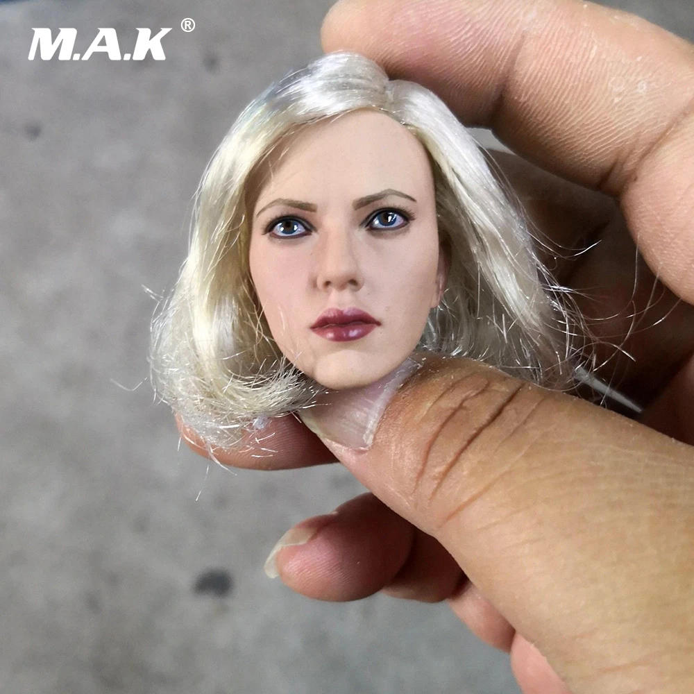 Модель куклы в масштабе 1/6 черная вдова Скарлетт Haired Женская резьба игрушка