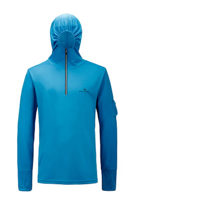 Polyester tops 02 Новая Мужская/женская брендовая одежда для рыбалки, одежда для защиты от солнца с длинными рукавами, рыбацкая рубашка с капюшоном, дышащая впитывающая УФ-защита - Цвет: Polyester tops 02