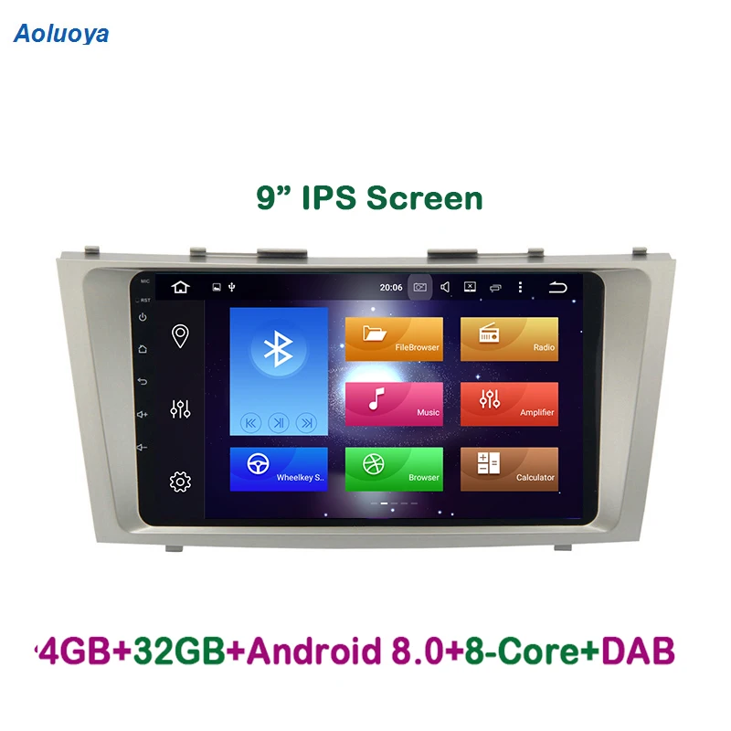 Aoluoya 9 &quotIPS 4 Гб ОЗУ 32 ПЗУ Восьмиядерный Android 8 0 автомобильный DVD GPS плеер для Toyota Camry