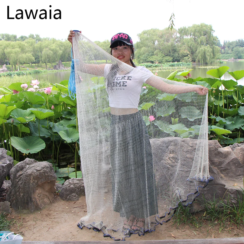 Эко рыболовная сеть Lawaia без кольца тяжелая большая универсальная Белая