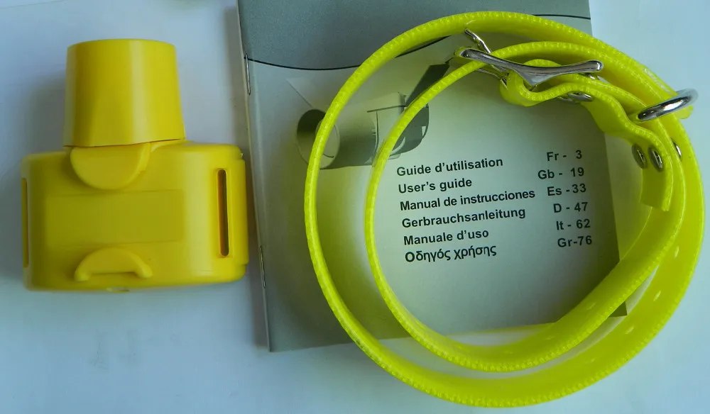 Охотничий собачий ошейник желтого цвета водонепроницаемый для маленьких