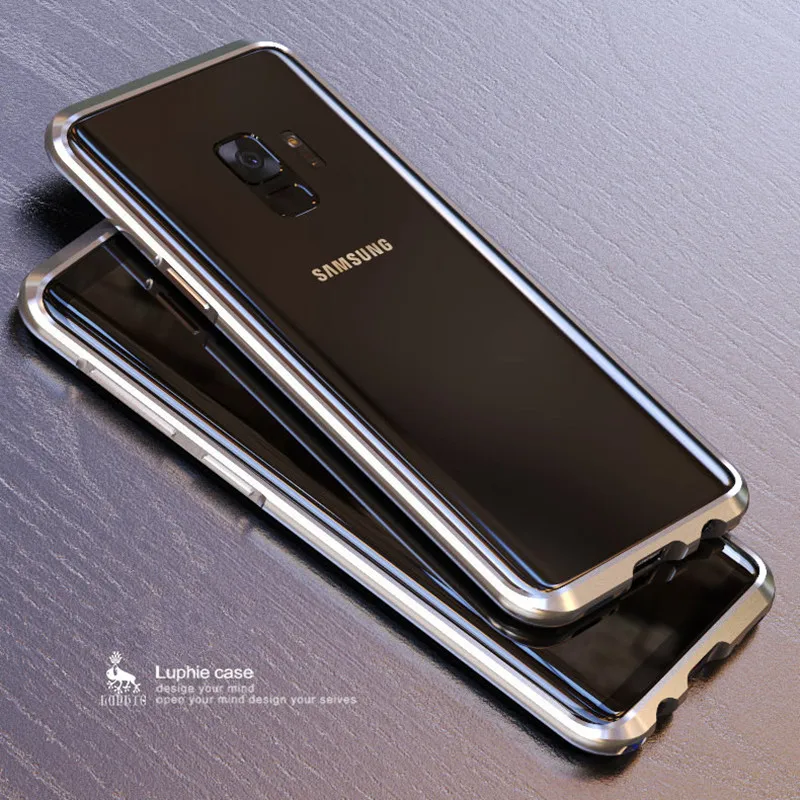 Металлический бампер для Samsung Galaxy S9 Plus противоударный чехол двухцветный