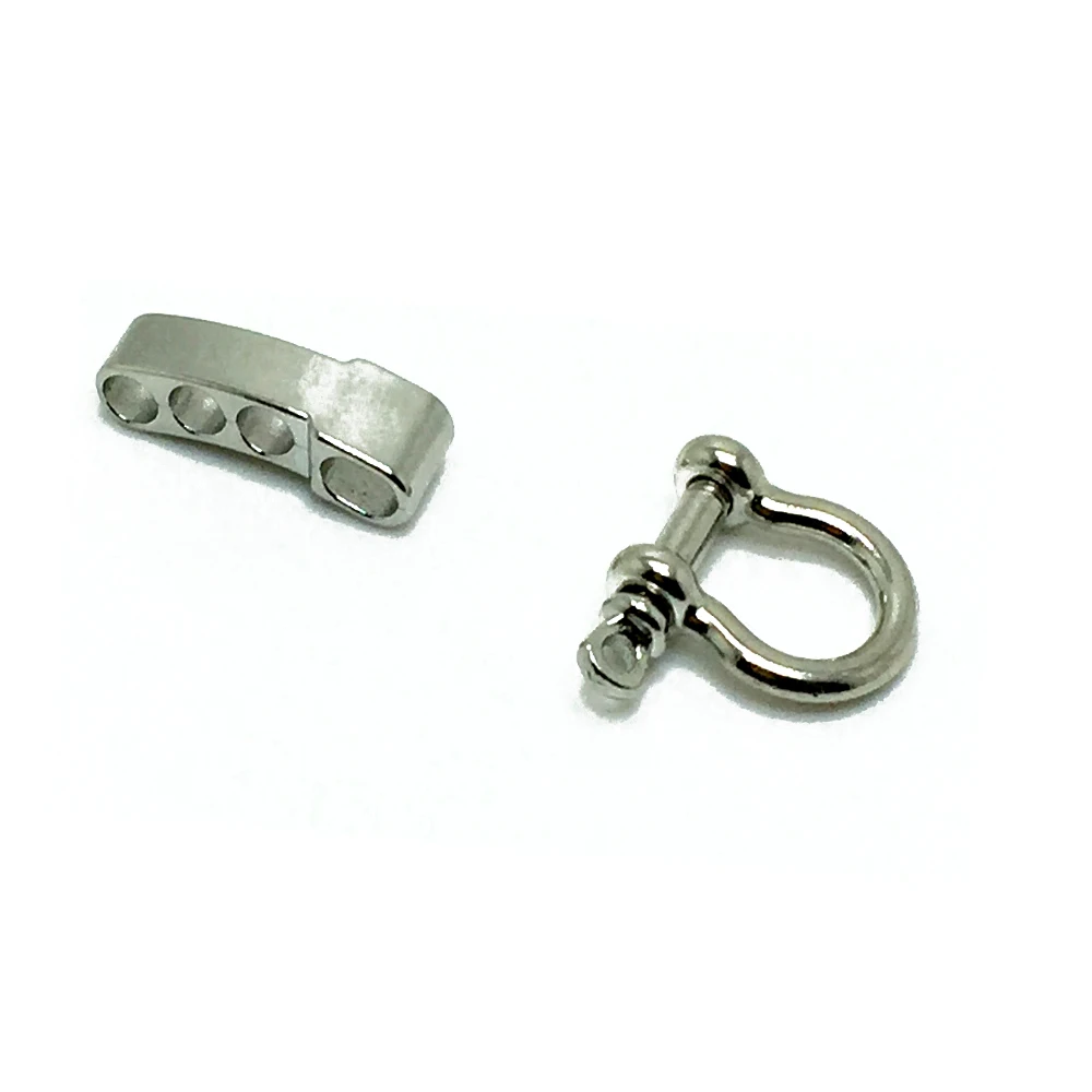 

10PCS/lot High quality O Shape Adjustable Stainless Steel Anchor Shackle Outdoor Camping Survival Rope Paracord Bracelet Buckles