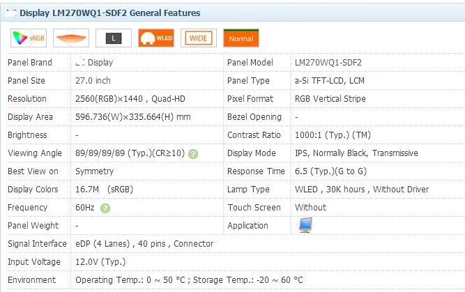 A1419 2K ЖК-дисплей Экран со стеклом в сборе LM270WQ1 SD F1 F2 Для iMac 2" Late 2012 2013 ME088 ME089 MD095 EMC 2546 2639