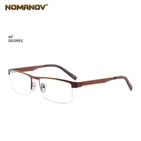 business semi rimless titanium alloy frame custom made prescription glasses photochromic grey brown myopia near sighted