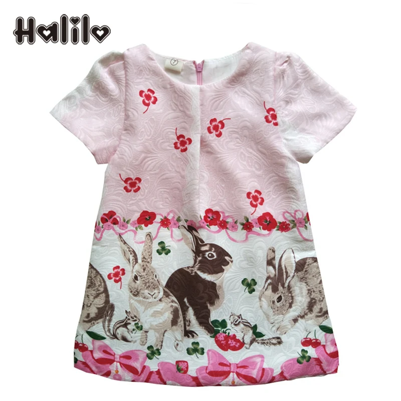 Halilo/Новинка г.; торжественные платья для девочек; платье для малышей с цветочным рисунком; Детские платья для маленьких девочек; летняя детская одежда