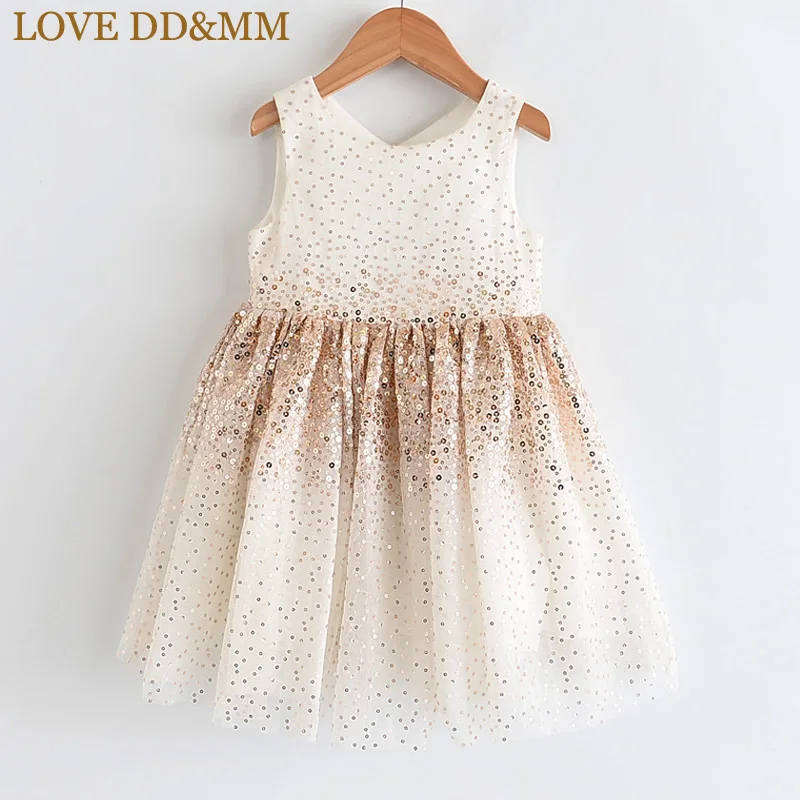 Платья для девочек LOVE DD &amp MM Новинка лета 2022 детская одежда модное Сетчатое милое