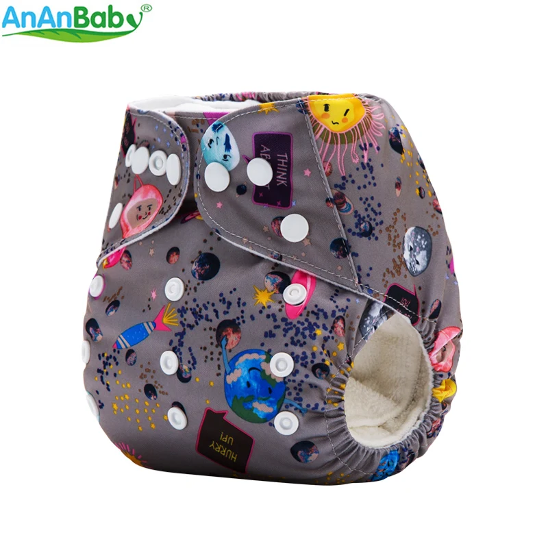 New Arrival ! 2018 Ananbaby Cloth Nappy Baby Machine Prints Pocket Diapers With 1pc Microfiber Insert | Мать и ребенок