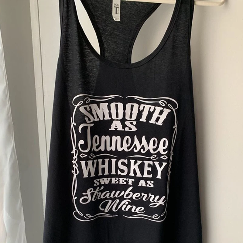 Женские топы гладкие As Tennessee Whiskey летняя рубашка без рукавов плюс размер хлопковый жилет вечерние футболки с графическим принтом Прямая