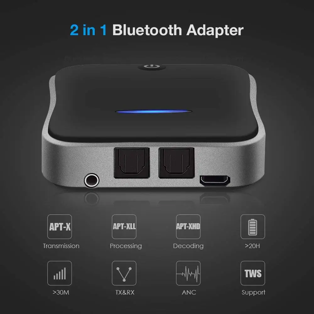 Bluetooth 5 0 передатчик приемник aptX HD низкая задержка аудио 3 мм Aux/RCA/SPDIF Bt беспроводной