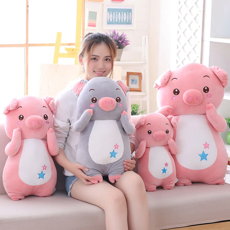 

45cm/55cm Kawaii Piggy Plush Toy Soft Stuffed Cartoon Animal Pig Doll Sofa Bedroom Pillows Girlfriends Christmas Birthday Gifts